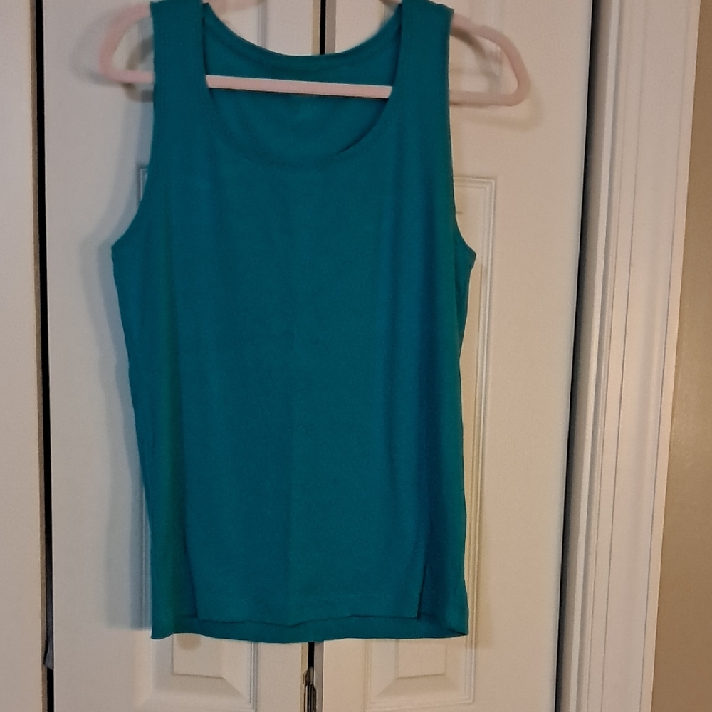 Chico's Teal Scoop Neck Tank Top. Size 2